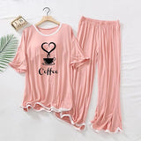 LOVE COFFEE PRINTED TRENDY LOUNGE WEAR FOR WOMEN