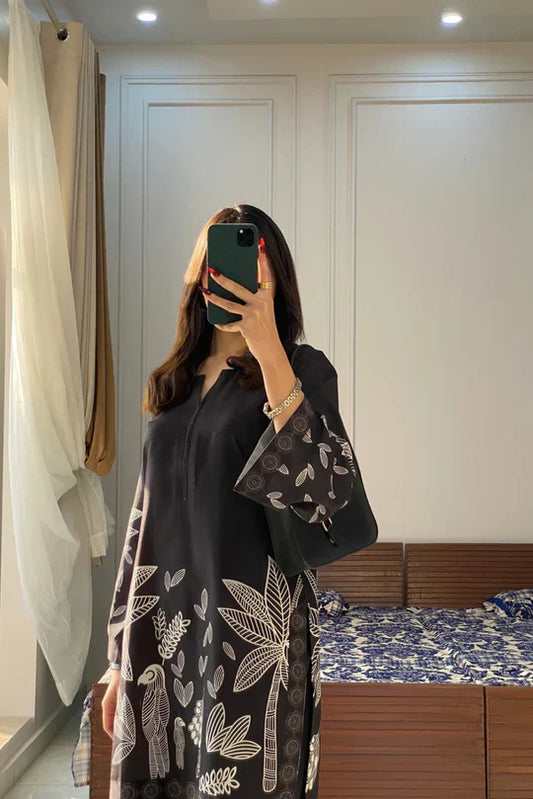 BLACK FLORAL 2 PCS CO-ORD SET