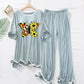 COLORED BUTTERFLY PRINTED TRENDY LOUNGE WEAR FOR WOMEN