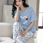 Blue Heart Printed Casual wear