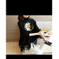 Flower & Butterfly Printed Turtleneck Women Pullover Sweater Spring Jumper