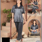 2 PCS SILK BUTTON HOME WEAR NIGHTWEAR SET 112
