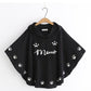 MEOW PRINTED HOODED SHAWL FOR WOMEN