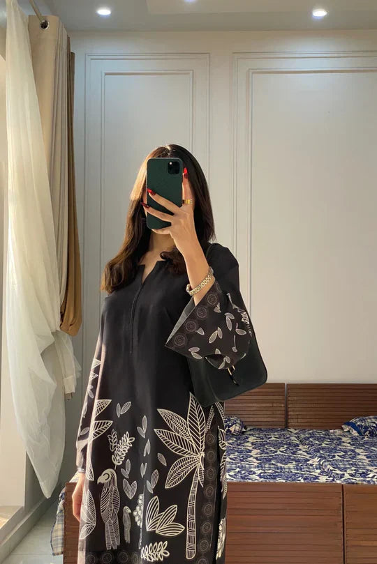 BLACK FLORAL 2 PCS CO-ORD SET