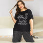 Black Cartoon Printed Nightwear