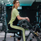 Green Panel Half Sleeves Tracksuit For Women