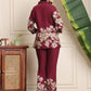 B#255 WINE FLORAL CO-ORD SET