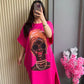Art-inspired Drop Shoulder Maxi Tee