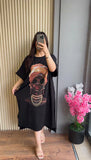 ART-INSPIRED DROP SHOULDER MAXI TEE