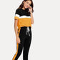 Yellow Panel Half sleeves Tracksuit