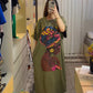 Long Loose Printed Top Tee