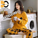 Yellow Contrast Smiley Printed Nightwear Article # 0071