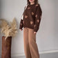 Heart printed warm winter fleece co ord Set