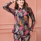 Floral Printed Shirt Collar Tunic with Trousers Co-Ord Set