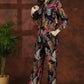 Floral Printed Shirt Collar Tunic with Trousers Co-Ord Set