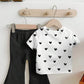Black Heart Print Two piece Set