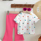 Colorful Heart Print Two piece Set