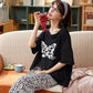 BLACK BUTTERFLY PRINTED NIGHT WEAR