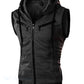 PACK OF 2 ZIPPER SLEEVELESS HOODIES JAQUETA FRONT FOR MEN WOMEN