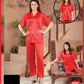 2 PCS SILK BUTTON HOME WEAR NIGHTWEAR SET 112